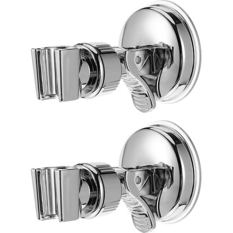 Zerodeko Lot de 2 supports de douchette à ventouse réglables et amovibles, en acier inoxydable et flexibles. (1/5)