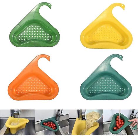 Panier filtre triangulaire pour évier, égouttoir triangulaire d'angle pour évier de cuisine (lot de 4) (1/5)