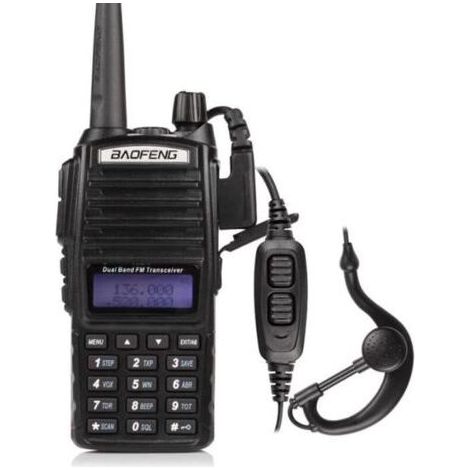Baofeng UV-82 Talkie-walkie FM radio VHF/UHF à double PTT avec double bande/affichage/veille longue portée (Casque ajouté) (1/4)
