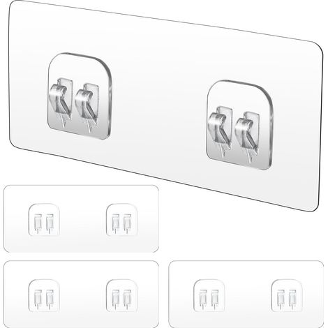 Confezione da 4 ganci adesivi di ricambio per portasapone da doccia, ganci adesivi resistenti per portasapone angolare da doccia, mensola per bagno, portasapone, ganci per appendere accessori da cucin (1/5)