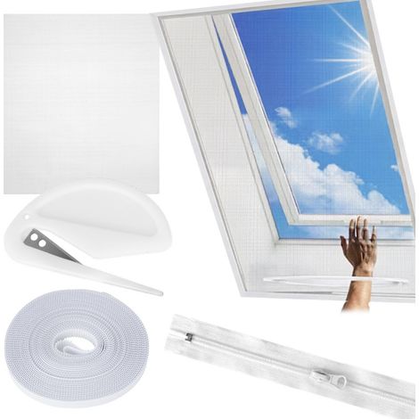 Mosquitera blanca para ventanas de techo contra insectos y mosquitos. (1/5)