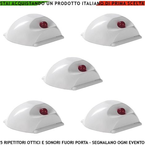 RIPETITORE REMOTO 5 PEZZI PER ALLARME OTTICO E SONORO FUORI PORTA INCENDIO OCCUPATO TERMINE LAVORO FINE AZIONE MOVIMENTO SOS (1/4)