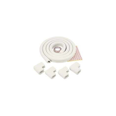 Protectores de esquinas y bordes para muebles infantiles en forma de U, con rollo de espuma de 2 m y 4 protectores de esquina, seguridad garantizada para bebés y niños (blanco) - Crezuo