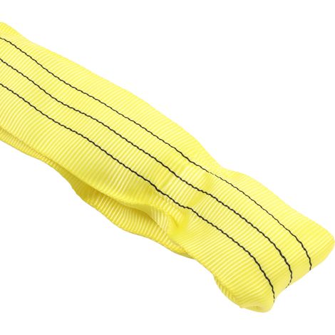 Élingue de levage 3T x 3M, sangle polyester robuste à double œil, flexible, pour grue, port et navire, couleur jaune (1/5)