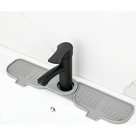 Tap mat - Patchwork drip tray for tap handles to keep countertops dry - Grey (1/5)