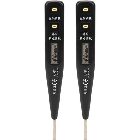 Lot de 2 stylos détecteurs de tension électriques compacts avec affichage numérique et test de sensibilité multifonction (1/5)