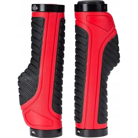 Pu帽os ergon贸micos para bicicleta, di谩metro 22 mm, rojo (1/2)