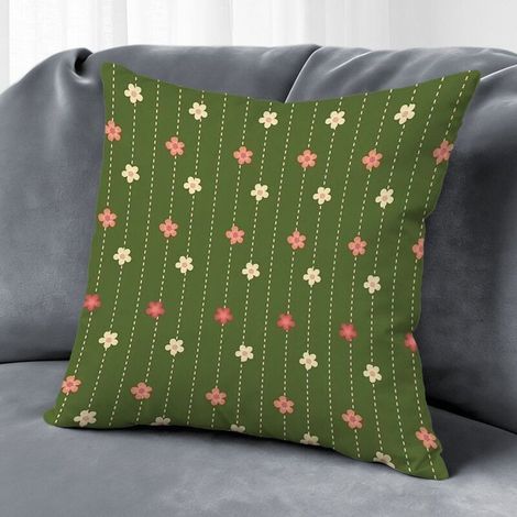 Housse de coussin fleurs imprimées, décoration canapé-lit,40×40cm (1/5)