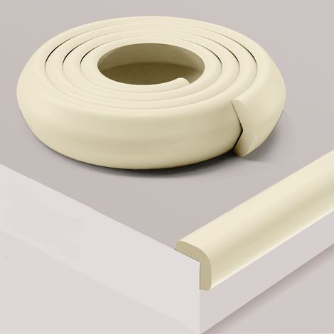 Rouleau de mousse de 5 mètres, protection de bord de table, mousse antichoc ultra douce, protection pour bébés et enfants, couleur blanc cassé. (1/5)