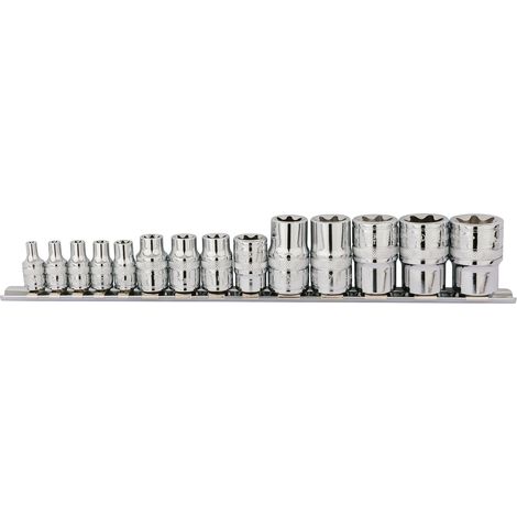 Draper TX-STAR 14-Piece Socket Set with 1/4", 3/8", and 1/2" Square Drive Sizes (1/5)