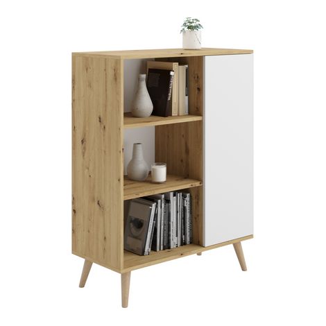 Vetrina Fondi gambe in legno Rovere artigianale bianco (1/4)