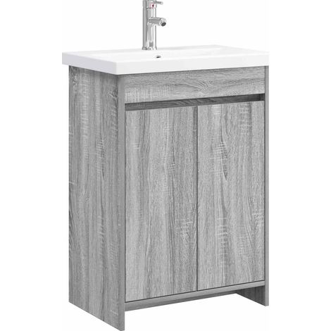 Badezimmermöbel-Set Grau Sonoma 61 x 40 x 84,5 cm Holzwerkstoff vidaXL
