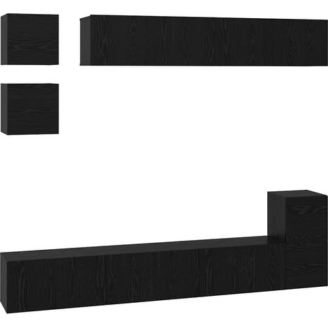 Maison Exclusive - Ensemble meuble TV 8 pcs Chêne noir Bois d'ingénierie