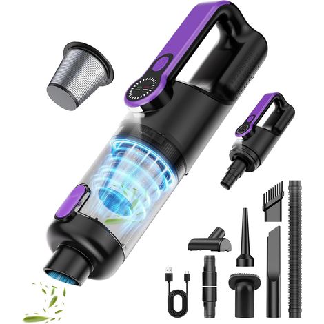 Aspirateur Voiture 26000 PA, Aspirateur à Main Sans Fil Compact, Avec LED Affichage et Batterie Rechargeable, Pour la Voiture, Maison, le Bureau et la Cuisine, Les Poils D'animaux. (1/5)