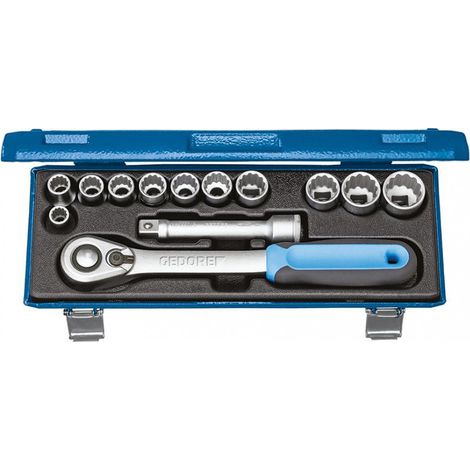Llave De Tubo Con Casquillo Ajustado 1/2 "1/2 13 Unidades. D19 Kmu-20 Gedore