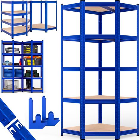 MONZANA® Estantería Metálica Esquinera Almacenaje 180x70x40cm 875kg Cargas Pesadas 5 Baldas MDF Sin Herramientas Blau (de) (1/5)