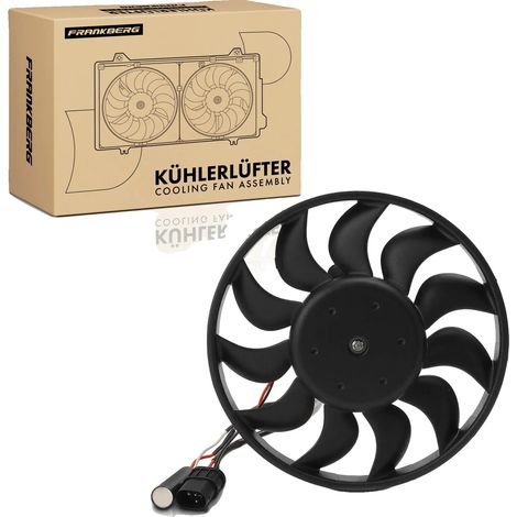 Motor de ventilador de refrigeración, 11 aspas, 280 mm de diámetro, 13,5 V de tensión, 150 W de potencia nominal, 3 contactos de conexión. (1/5)