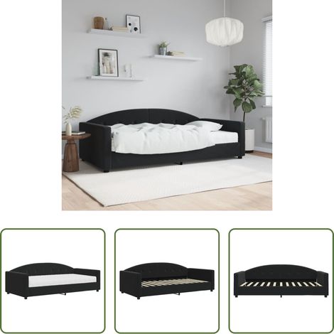 vidaXL Matratze - Tagesbett mit Matratze Schwarz 100x200 cm Samt (1/5)