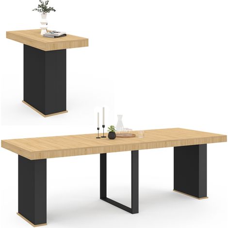 Ausziehbarer Konsolentisch EDEN 10 Personen 235 cm Holz und Schwarz