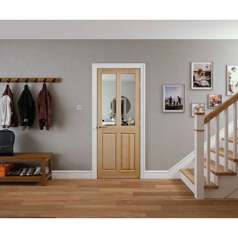 Victorian 4 Panel Clear Pine Glzd Door 2040 x 826mm (1/2)