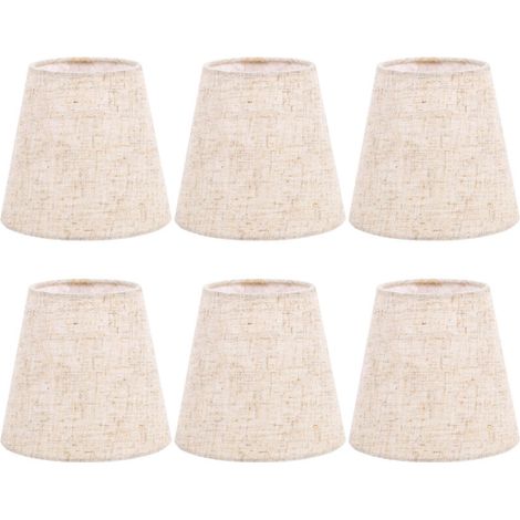Abat-Jour Clip sur Ampoule Lot de 6 pour Ampoules CandéLabres, en Tissu Baril Applique Murale Lustre Table (1/4)