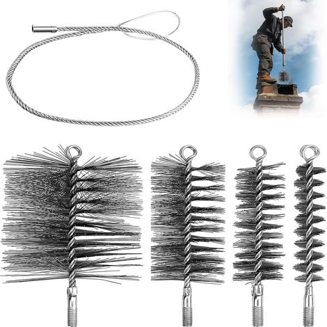 5 Piece Chimney Sweeping Kit Hedgehog Chimney Chimney Brush Chimney Brush with 1 Metre Extension (1.181/1.969/3.150/150mm) (1/5)