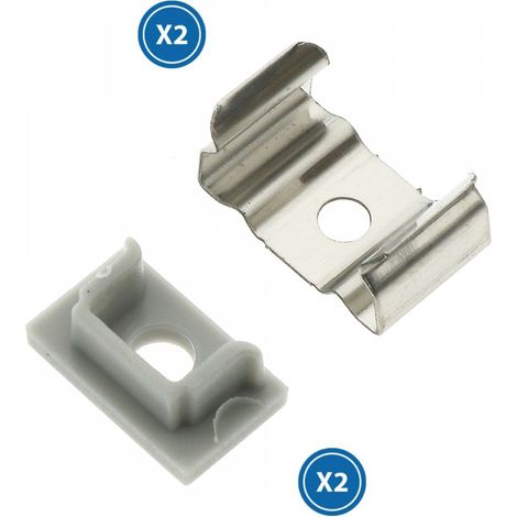 Pack 2 Tapones y 2 grapas para Perfil  Blanco   IluminaShop