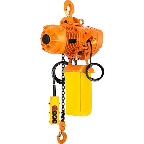 Palan Électrique à Chaîne, Capacité de Charge 1 t, Hauteur de Levage Max. 4 m, 1,1 kW, Grue Aérienne Monophasée avec Chaîne G80, Télécommande Filaire 3,3 m, pour Garage, Atelier, Hôtel, Maison (1/5)