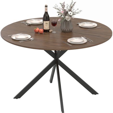 HOMCOM 120 cm Dining Table for 4, Industrial Kitchen Table with Steel Legs (1/5)