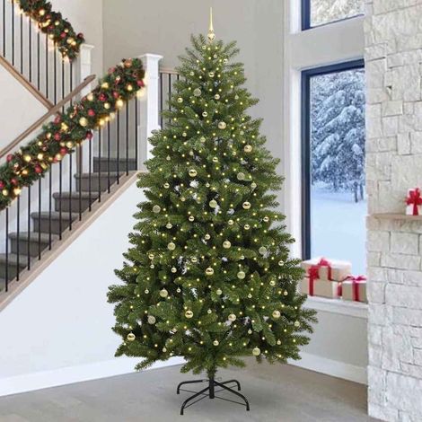 vidaXL Árbol de Navidad artificial 300 cm 300 LED Blanco Cálido Verde (1/5)
