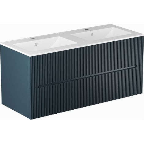 Mobile per bagno sospeso con lavabo da incasso 120 cm A righe Blu - PAVANI