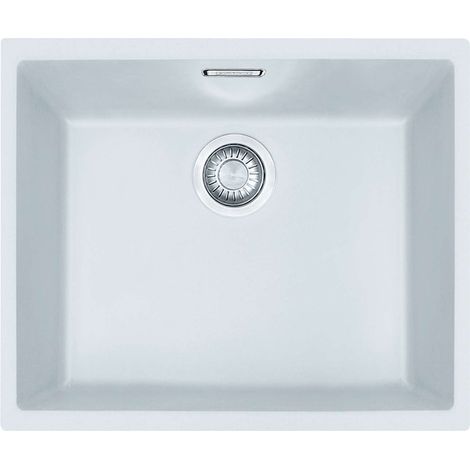 Franke – Évier sous-plan 1 bac Tectonite blanc polaire – Dimensions 525x440mm – Résistant aux températures jusqu'à 300°C – Bonde et siphon inclus
