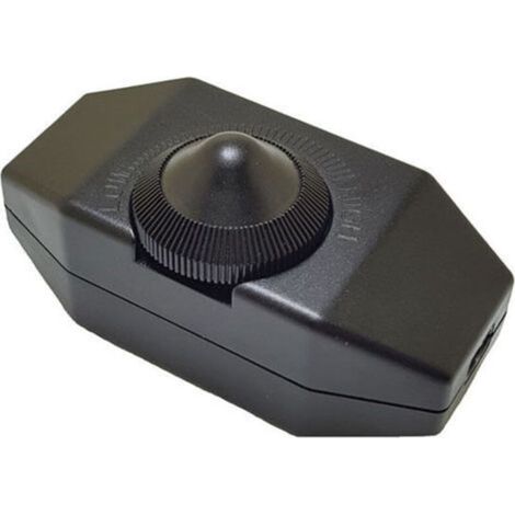 Variateur LED à intensité variable rotatif, interrupteur en ligne marche/arrêt, compatible 110-220 V, finition noire pour éclairage LED (1/4)