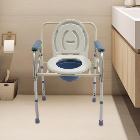 Chaise percée pour adulte - Chaise de douche pliable - Siège de toilette pliable - Pour la douche - Chaise de toilette portable - Jusqu'à 150 kg (1/5)