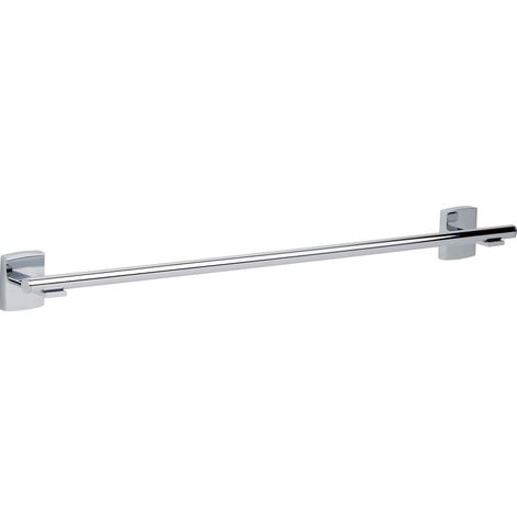 Porta asciugamani a barra tesa Klaam, metallo cromato, autoadesivo, tecnologia di montaggio adesiva, 60mm x 646mm x 73mm (1/5)