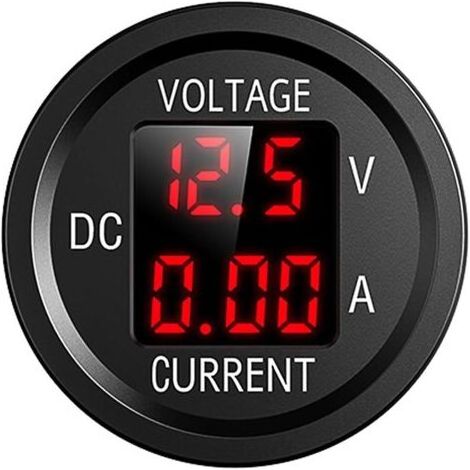 Voltímetro digital LED impermeable de 12 V para motocicletas, voltímetro de corriente continua de 9 V a 48 V para automóviles, motocicletas, camiones, barcos y yates (rojo) (1/5)