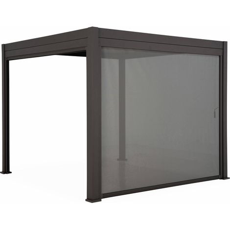 Pergola Bioclimatique gris anthracite – Triomphe – 300x400cm. aluminium. à lames orientables + store 400cm (1/5)