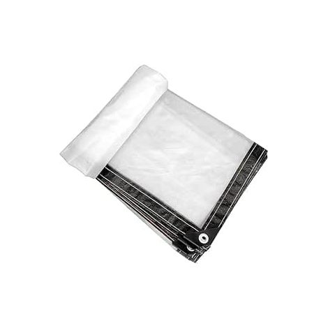 Bâche Transparente 1,5 x 2 m avec œillets Bâche imperméable en polyéthylène Transparent Résistante aux intempéries pour terrasse, Balcon, tonnelle, Meubles de Jardin, Corde Incluse (1/5)