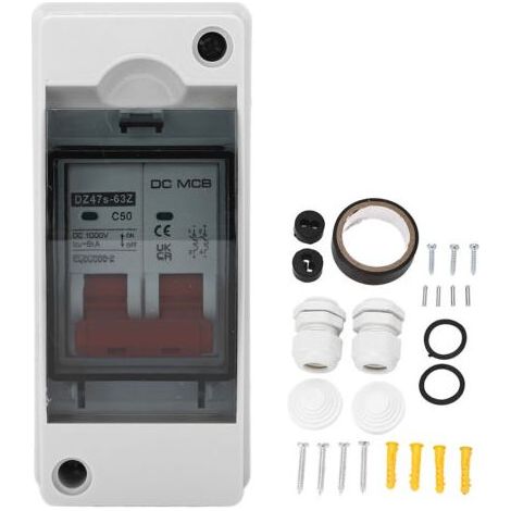 DC Disjoncteur 2P 50A Miniature Isolateur Commutateur IP65 Étanche Solaire PV Circuit Disjoncteur 1000V (1/5)