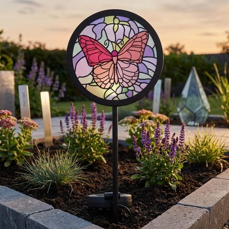 Tiffany Butterfly Solar Garden Stake Light (1/2)