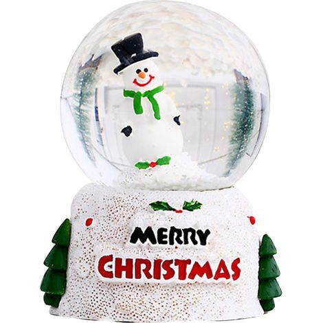 Eosnow Weihnachten leuchtende Kristallkugel Englisch Glas Desktop Ornamente Eve Kinder Geschenk Schneemann klein