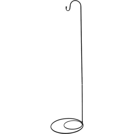 Support Pour Suspension De Boucle - Crochet En Fer Noir - 33 X 1 X 120 Cm - Pour Abreuvoir À Colibris Et Jardinières - 1 Pièce (1/5)