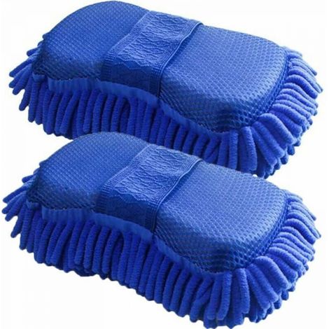 (2 pièces) microfibre chenille éponge de lavage de voiture gant de lavage en microfibre absorbant gants de lavage de voiture en microfibre sans rayures sec et humide (1/5)