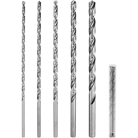 Forets hélicoïdaux extra longs HSS de 200 mm de diamètre, de 4 mm, 5 mm, 6 mm, 8 mm et 10 mm. (1/5)