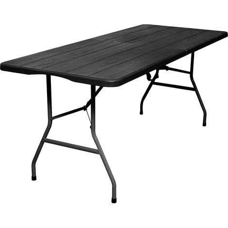 Noire, Table Pliante multifonctionnelle 180 x 74 x 74 cm, Finition, Plateau Pliable et avec poignée pour Son déplacement (1/3)