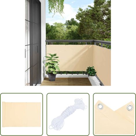 vidaXL PVC - Balkon-Sichtschutz Creme 300x120 cm PVC (1/5)