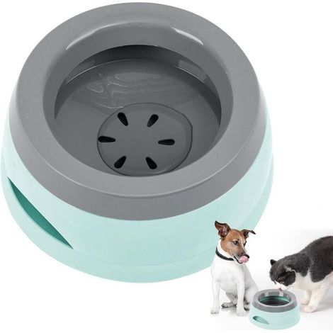1 Reiseaccessoire für Hunde und Katzen aus blauem Kunststoff, Abmessungen 18,9 L x 8 B x 15,6 H, Anti-Vibrations-Napf 750 ml, abnehmbarer, tragbarer Wasserspender (1/5)