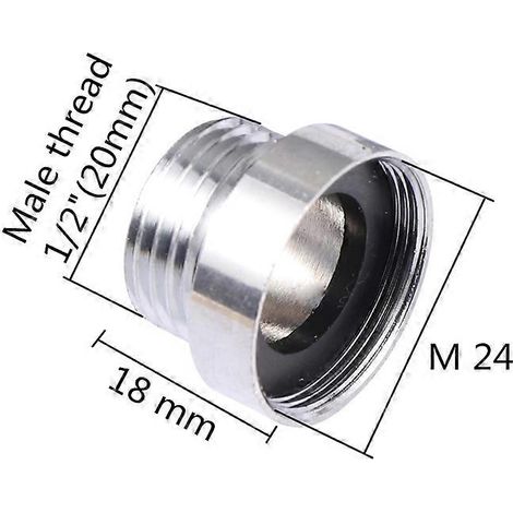 Adattatore per rubinetto con filettatura femmina M22/M24 a filettatura maschio da 1/2" – per irrigazione da giardino e accessori per autolavaggio (1/5)