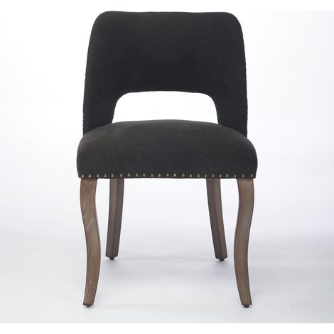 Lot de 2 chaises en bois, Revêtement en tissu moderne – Style campagne – Idéales pour cuisine et salle à manger (1/5)