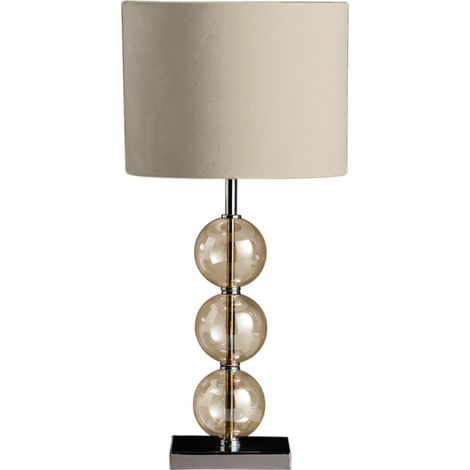 Premier Housewares Mistro Cream Suede Effect Shade Table Lamp